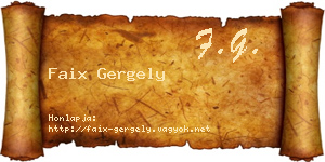 Faix Gergely névjegykártya